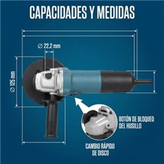 Amoladora Con Cable 125Mm 900W