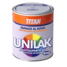 Esmalte Laca Satinado  750 Ml Blanco  Agua Unilak Titan