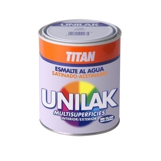 Esmalte Laca Satinado  750 Ml Blanco  Agua Unilak Titan