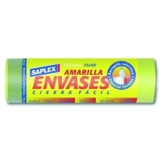 Bolsa Basura 55X60 Cm Envases Plastico Amarillo SaPlasticoex 15 Pz