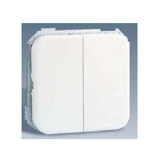 Interruptor Electricidad Empotrar Doble Blanco/Niquel Serie 31  Simon