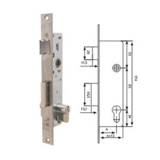 Cerradura Metalica Embutir 25X25Mm 221038Ssi Inox Picaporte/Palanca Deslizante Tesa