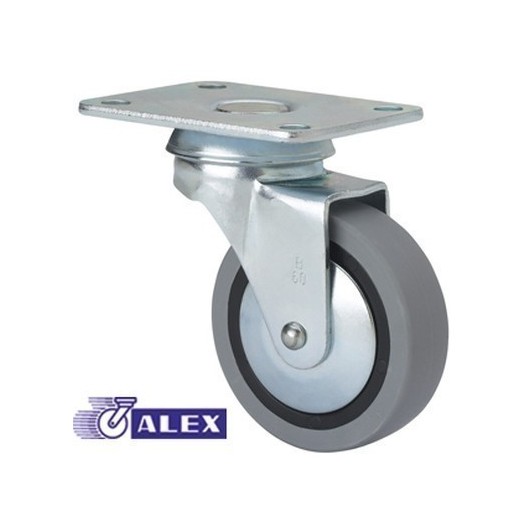 Rueda Giratoria 040Mm 1-0216 Pl.070X055 017Kg.Liso Gom N/G Bd Pgi