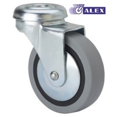 Rueda Giratoria 030Mm 1-0215 Ag/Pas 015Kg.Liso Gom N/G Bd Pgi Alex