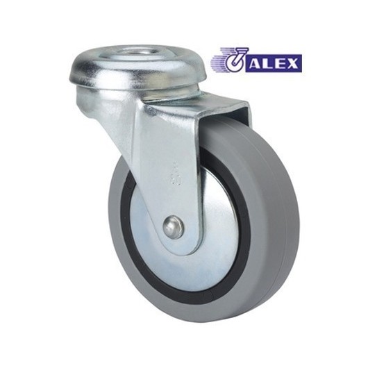 Rueda Giratoria 030Mm 1-0215 Ag/Pas 015Kg.Liso Gom N/G Bd Pgi Alex