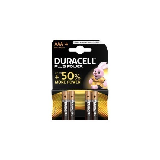 Pila Alcalina Lr03 Aaa 1,5V Power Plus Duracell 4 Pz