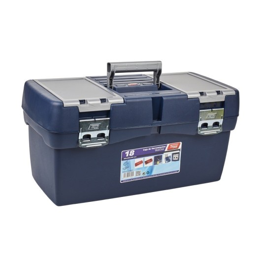 Caja Herramientas 580X290X290Mm Bandeja/Estuche Metal Polipropileno Azul Nº18 Tayg