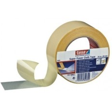 Cinta Adhesiva 50Mmx 10Mt Doble Cara  Moquetas Blanco Super Power Tesatape