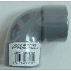Codo Evacuacion H-H 87º 40Mm Pvc S M