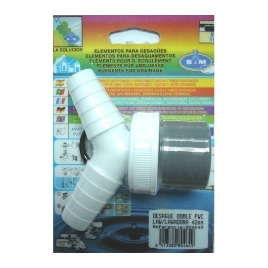 Desague Evacuacion  Lavadora 40Mm Doble Pvc S M