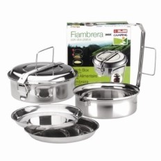 Fiambrera Alimentos 2 Platos 16 Cm Inox Ibili