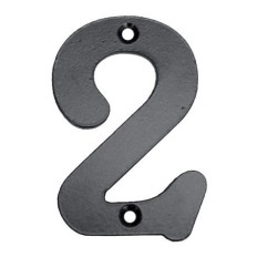 Numero Señal Atornillar  100Mm "2" Forjado Negro 