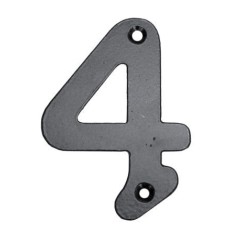 Numero Señal Atornillar  100Mm "4" Forjado Negro 