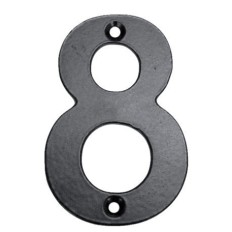 Numero Señal Atornillar  100Mm "8" Forjado Negro 