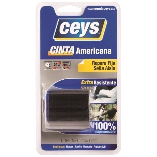 Cinta Adhesiva 50Mmx  5Mt Americana Negro Tack Ceys Ceys
