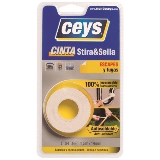 Cinta Aislante 3Mt X 19Mm Autovulcanizable Ceys Blanco  Stira Aisla 507702