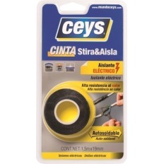 Cinta Aislante 3Mt X 19Mm Autovulcanizable Ceys Negro Stira Aisla 507701