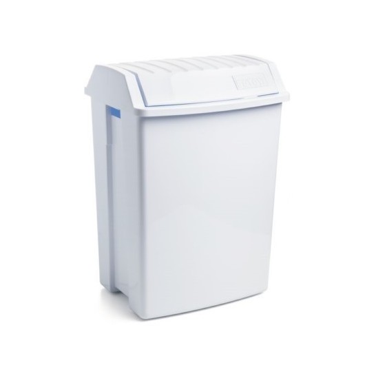 Papelera Residuos Basculante 49Lt Plastico Blanco Tatay