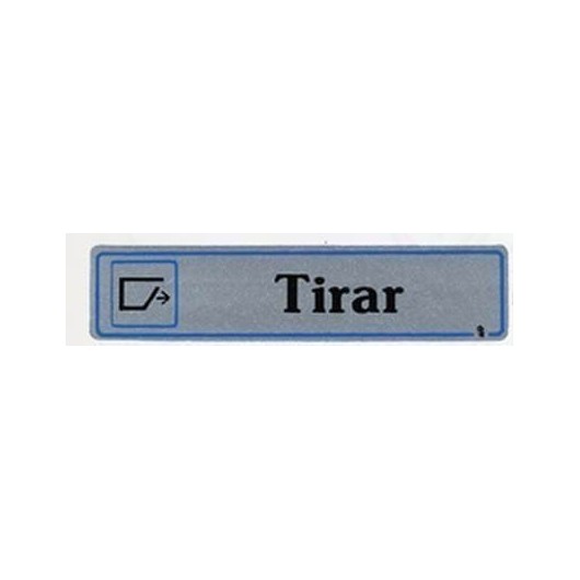 Placa Señal Adhesiva 175X040Mm Tirar Aluminio Plata