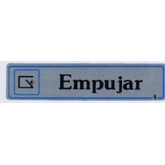 Placa Señal Adhesiva 175X040Mm Empujar Aluminio Plata