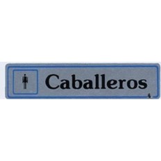 Placa Señal Adhesiva 175X040Mm Caballeros Aluminio Plata