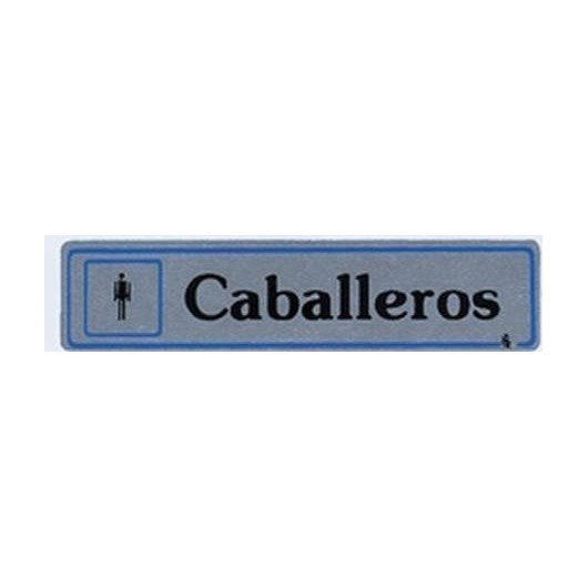 Placa Señal Adhesiva 175X040Mm Caballeros Aluminio Plata