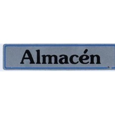 Placa Señal Adhesiva 175X040Mm Almacen Aluminio Plata