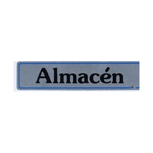 Placa Señal Adhesiva 175X040Mm Almacen Aluminio Plata