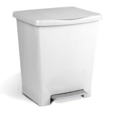 Cubo Basura  Con Pedal 22Lt Plastico  Blanco Millenium Tatay