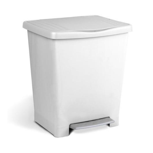 Cubo Basura  Con Pedal 22Lt Plastico  Blanco Millenium Tatay