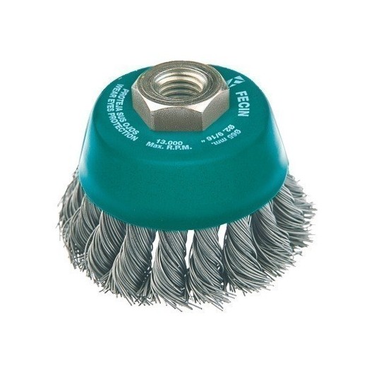 Cepillo Industrial Taza Amoladora 065 Mm / 0,5 Mm Alambre Trenzado Fecin