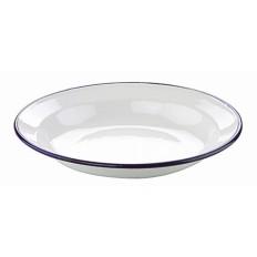 Plato Mesa Hondo 22Cm Blanco Acero Esmaltado Ibili