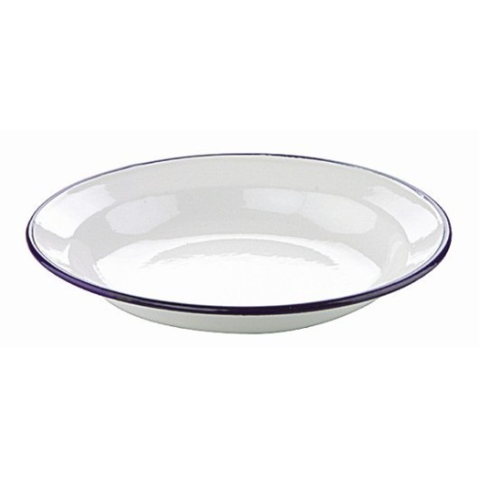 Plato Mesa Hondo 22Cm Blanco Acero Esmaltado Ibili