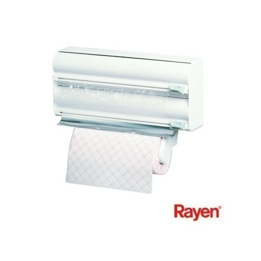 Portarrollo Cocina Triple  Plastico  Blanco Rayen