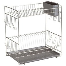 Escurreplatos Cocina Sobremesa Doble 18 Platos Inox Sauvic