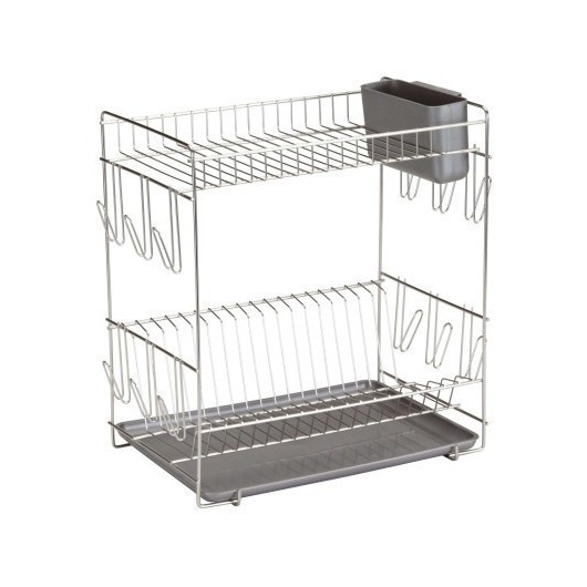 Escurreplatos Cocina Sobremesa Doble 18 Platos Inox Sauvic