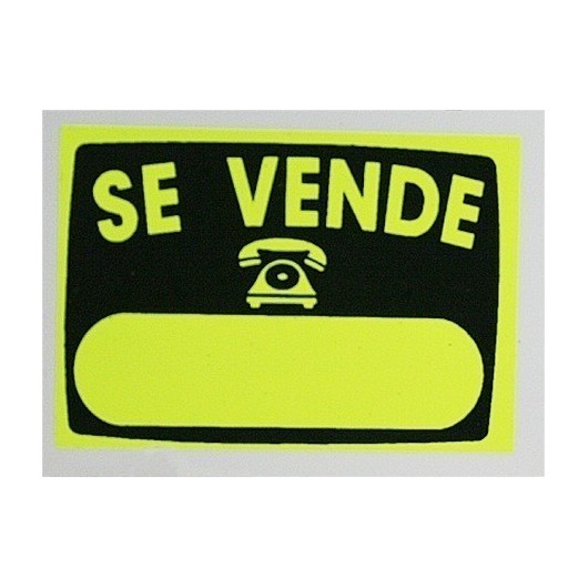 Cartel Señal 50X70Cm Se Vende Radiante Glasspack Superl.