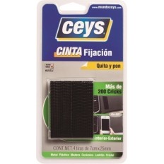 Cinta Adhesiva 70X25Mm Tira Quita Y Pon  Negro Tack Ceys Crick