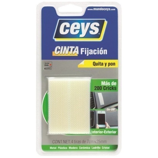 Cinta Adhesiva 70X25Mm Tira Quita Y Pon Blanco Crick Ceys 4 Pz