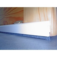 Burlete Bajo Puerta 081,5Cm Tornillos Cepillo Madera Blanco Basculante Burcasa