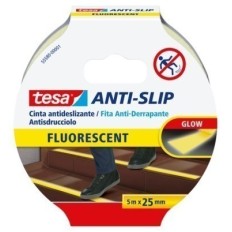 Cinta Antideslizante  25Mmx05Mt Adhesivo  Amarillo/Fluorescente Tesatape